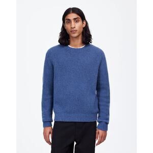 Madewell Men's Bouclé Crewneck Sweater Long Sleeve Blue Iris Size Small NWT